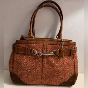 Coach Hampton Herringbone Tweed Satchel